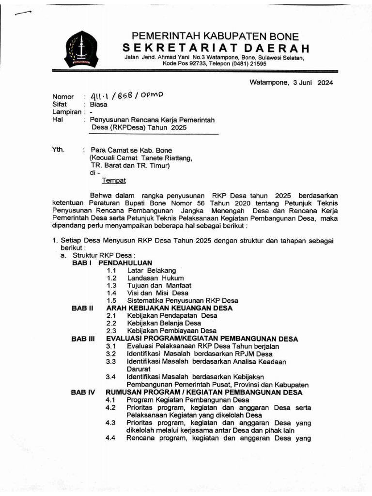 Penyusunan RKPDesa 2025 | PDF