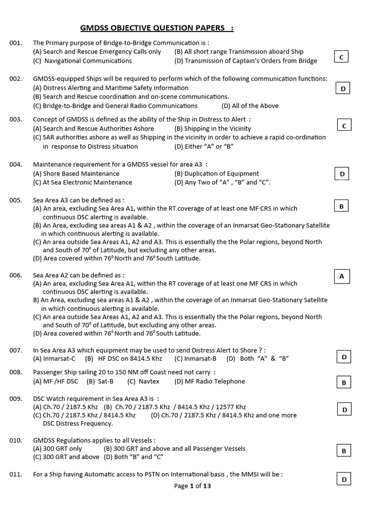 Gmdss objective question paper pdf electrical engineering