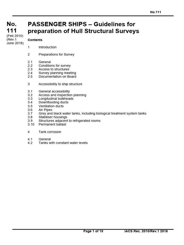 Rec111rev1 PASSENGER SHIPS - Guidelines For Preparation of Hull ...