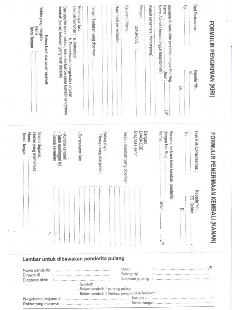 3.7.1 C SURAT RUJUKAN DAN FORM MONITORNG SELAMA RUJUKAN | PDF