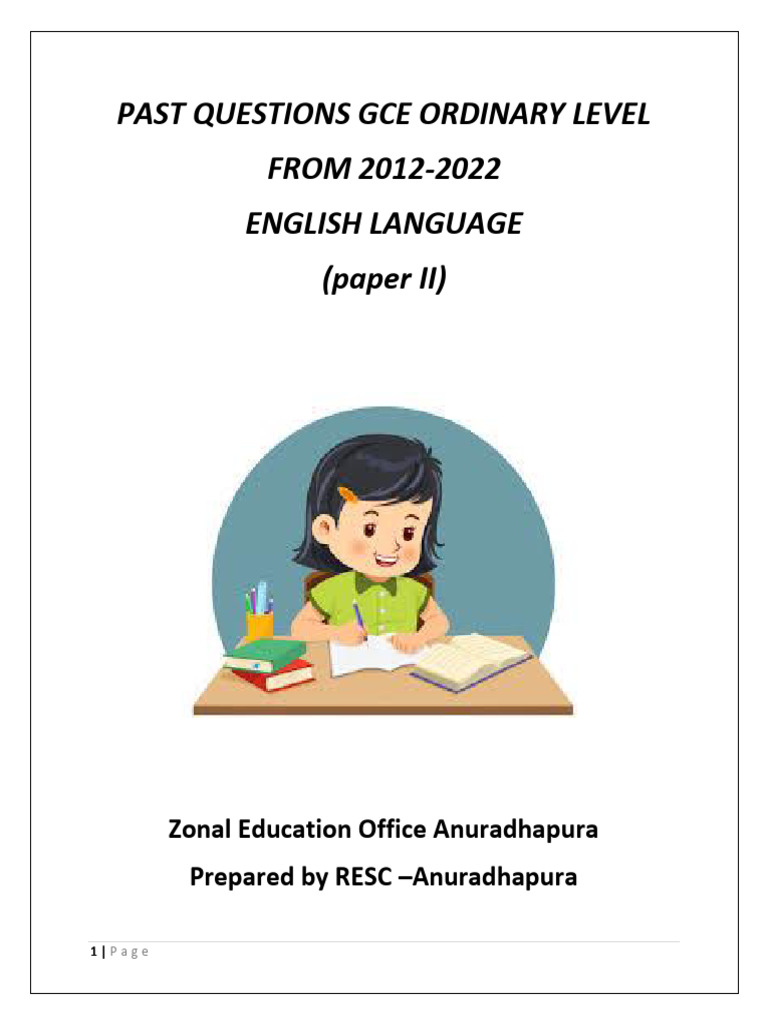 GCE O-Level English Language Past Papers | PDF | Communication | Books