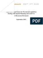 Important Legal Issues for Provincial Legislation Dealing With Spatial Planning and Land Use