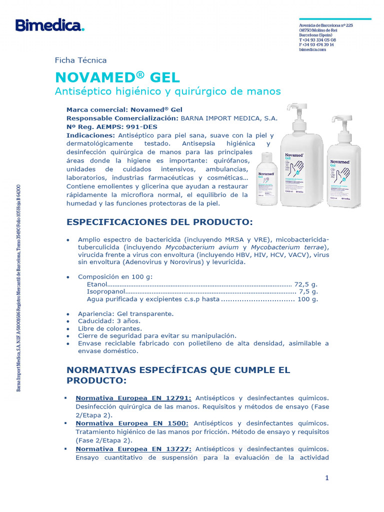 FT Novamed Gel | PDF | Microbiología