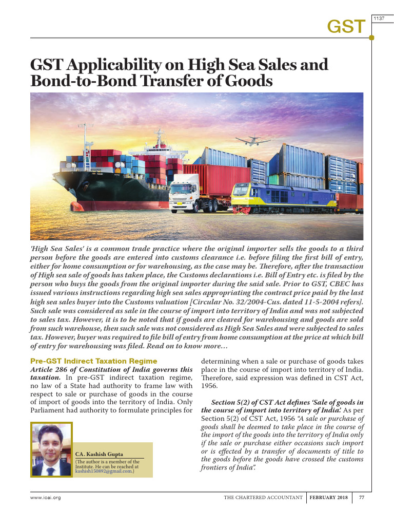 Bond To Bond transfer-GST Applicability | PDF | Taxes | Customs