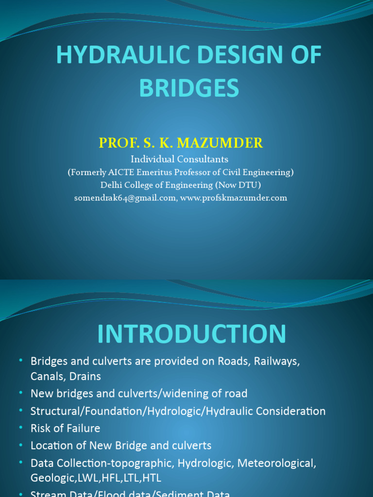 Hydraulic Bridge Design Principles | PDF | River | Flood