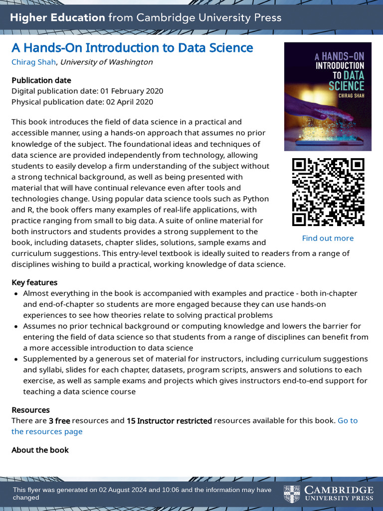 A hands on introduction to data science pdf data data science