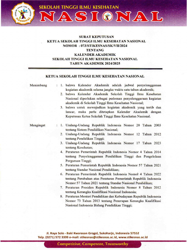 Kalender Akademik 2024-2025 | PDF