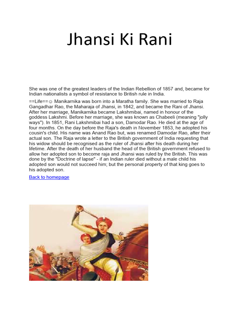 Jhansi Ki Rani | PDF | Classics