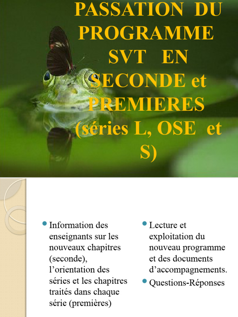 Programme SVT Seconde et Premières | PDF | Environnement naturel ...