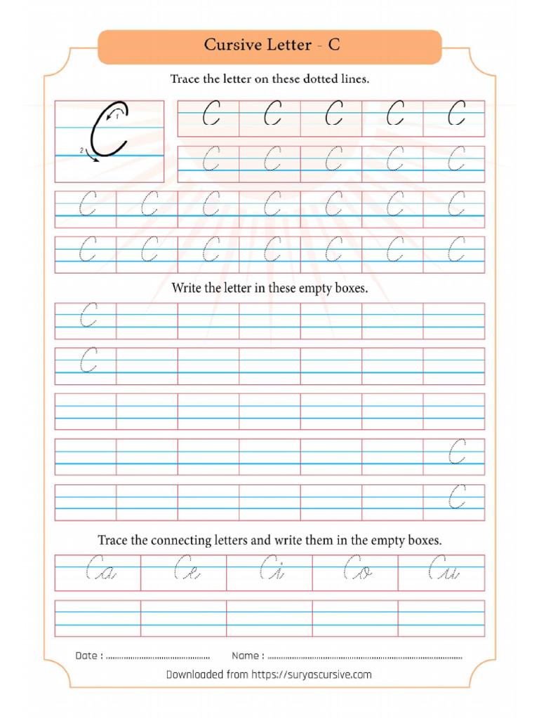 Cursive Capital Letters Worksheet3 | PDF
