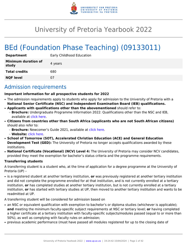 UP 2022 BEd Admission & Requirements | PDF | University And College ...