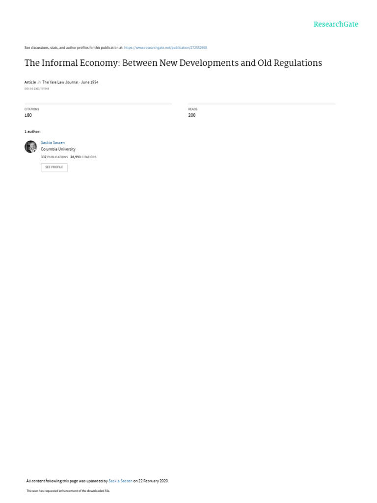 Informal Economy: New Trends & Regulations | PDF | Labour Economics ...