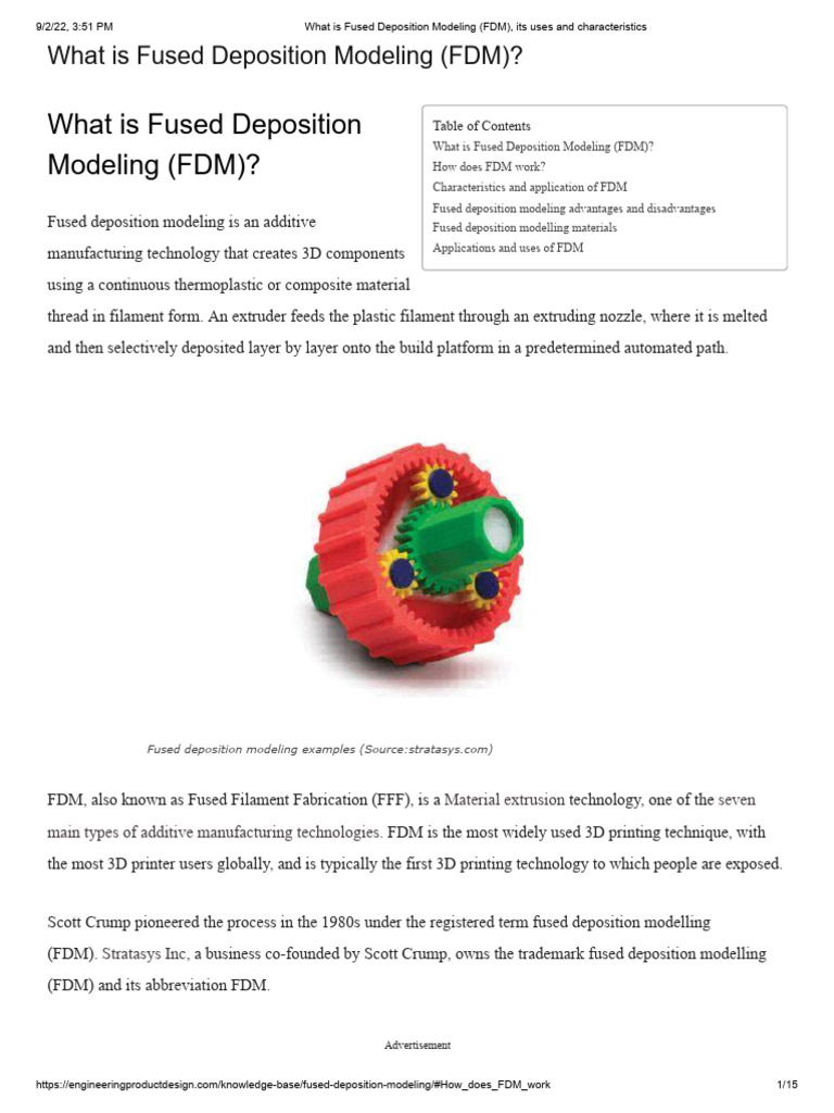 What Is Fused Deposition Modeling Fdm Its Uses And Characteristics