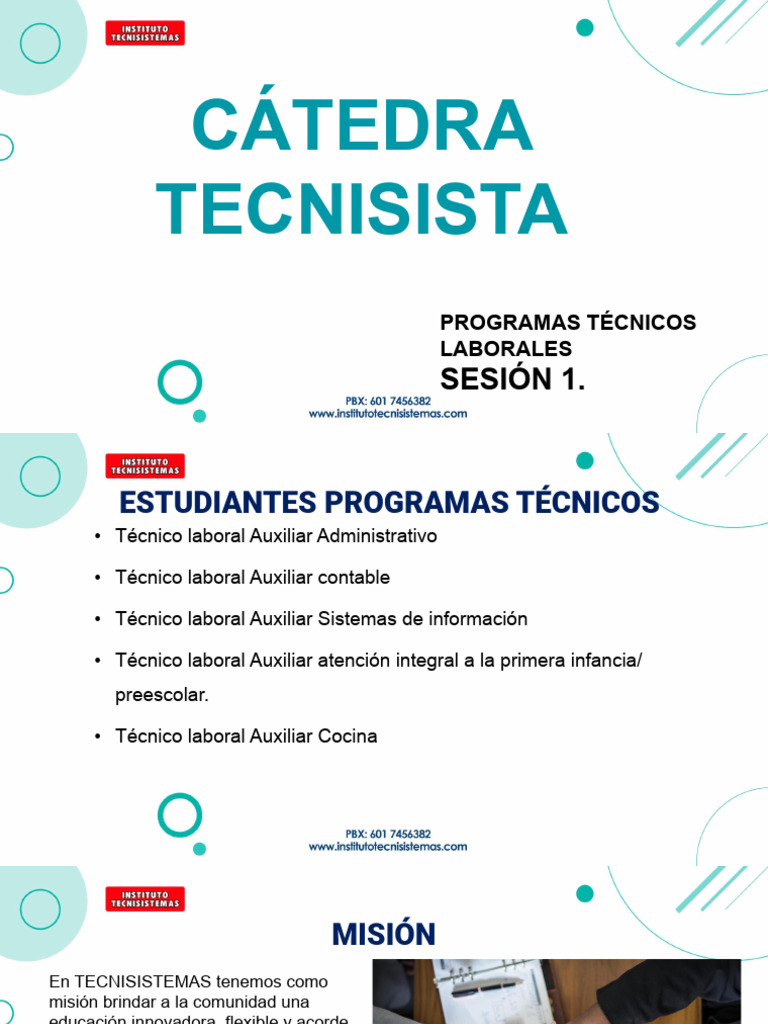 Programas Técnicos Laborales en Tecnisistemas | PDF | Evaluación | Contador