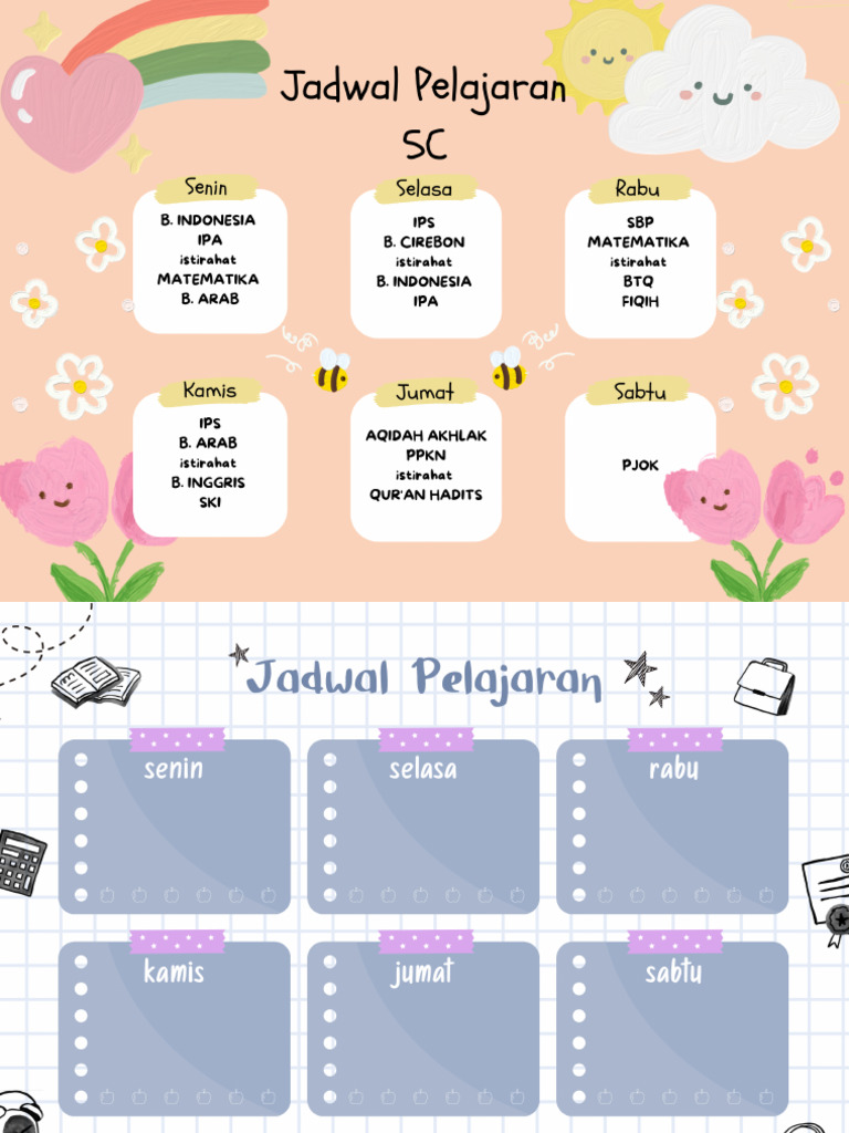 Hijau Putih Ceria Jadwal Pelajaran A4 Landscape - 20240718 - 113914 ...