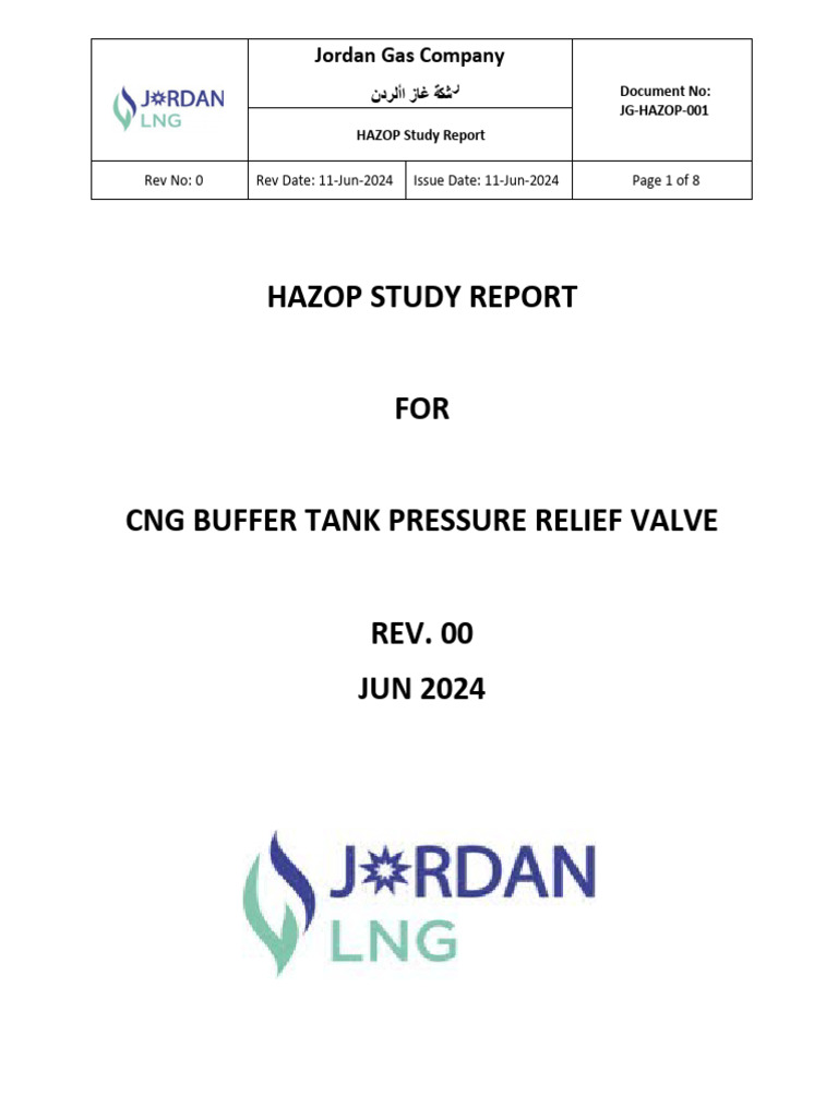 HAZOP Report: CNG Buffer Tank Valve | PDF | Valve | Pressure Measurement