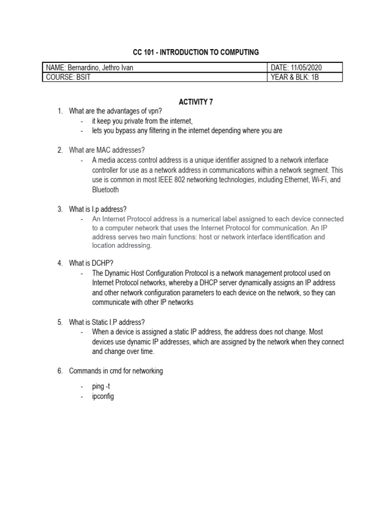 Activity 7 | PDF