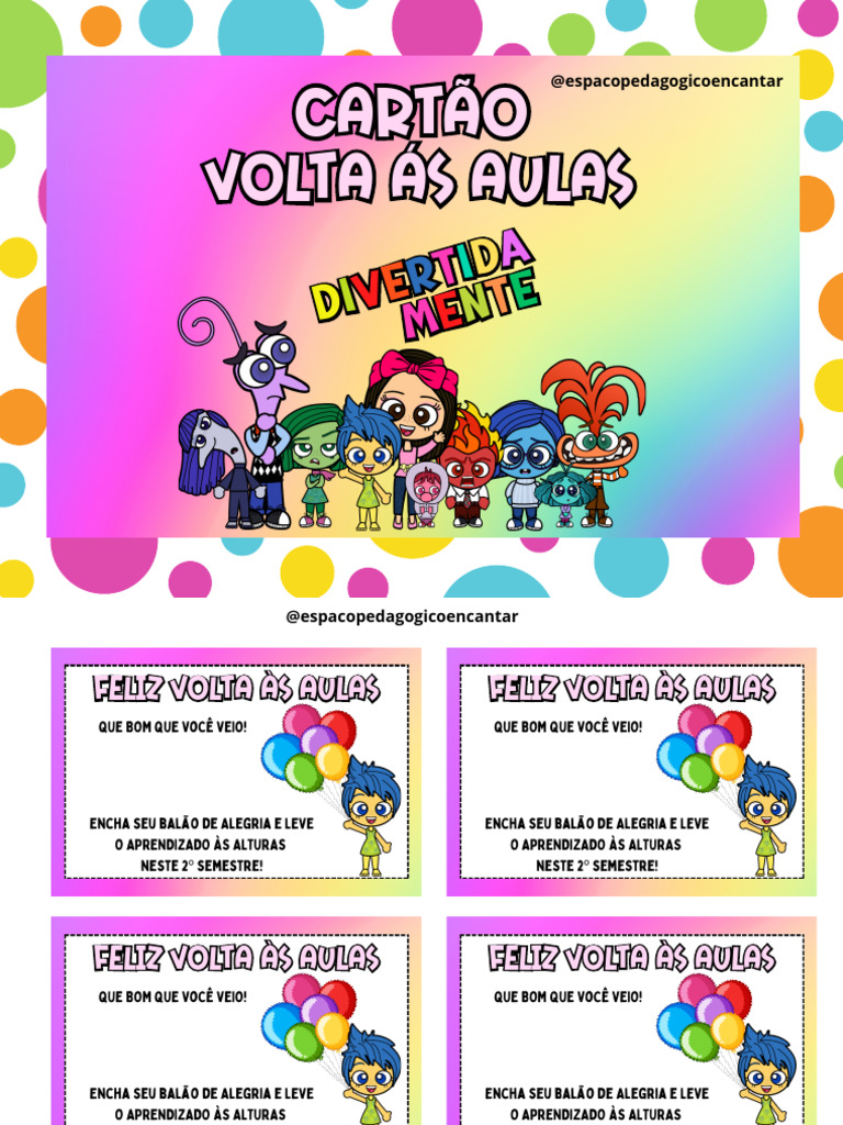 Cartão de Volta às Aulas para Imprimir | PDF