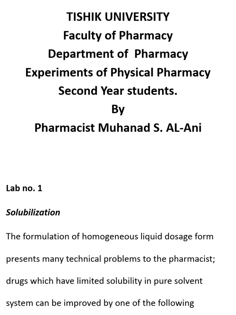 Solubilization Techniques in Pharmacy | PDF