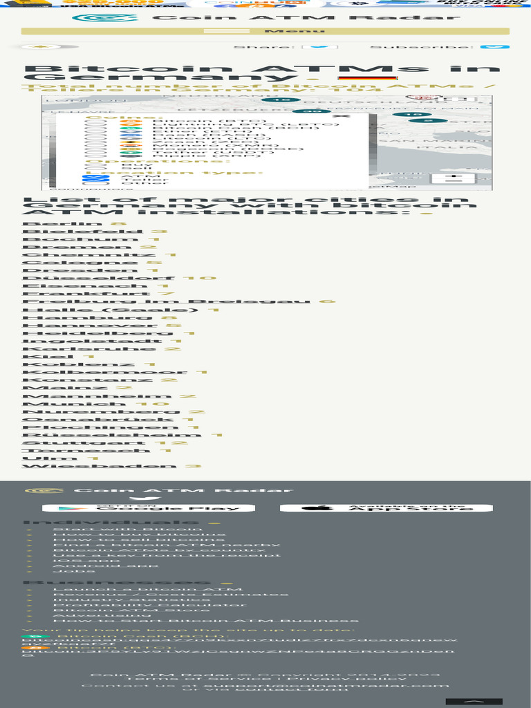 Bitcoin ATM Germany - Find Bitcoin Machine Locations | PDF | Computers