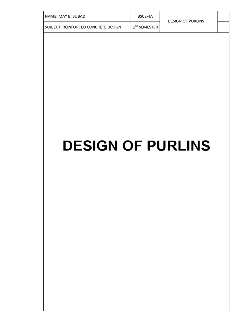 2.1finale Design of Purlins | PDF | Composite Material | Building ...