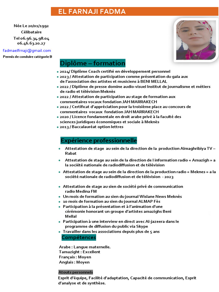 Profil de Fadma El Farnaji | PDF