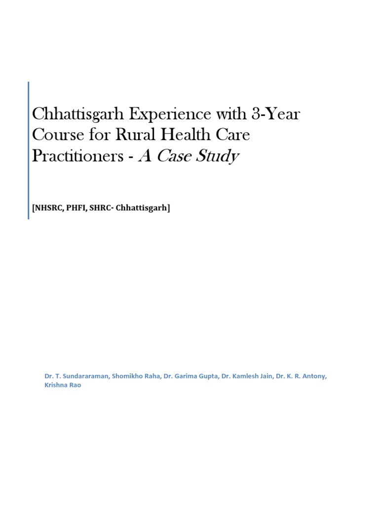 Chhattisgarh's 3-Year Rural Health Course | PDF | University And ...