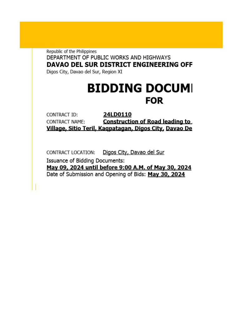 Digos City Road Construction Bidding Docs | PDF | Zip (File Format ...