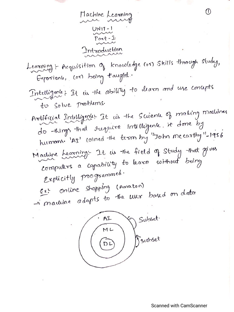 ML Unit-1 Notes | PDF