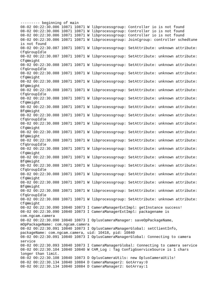 Camera Manager Log Analysis | PDF | Computer Architecture | System Software