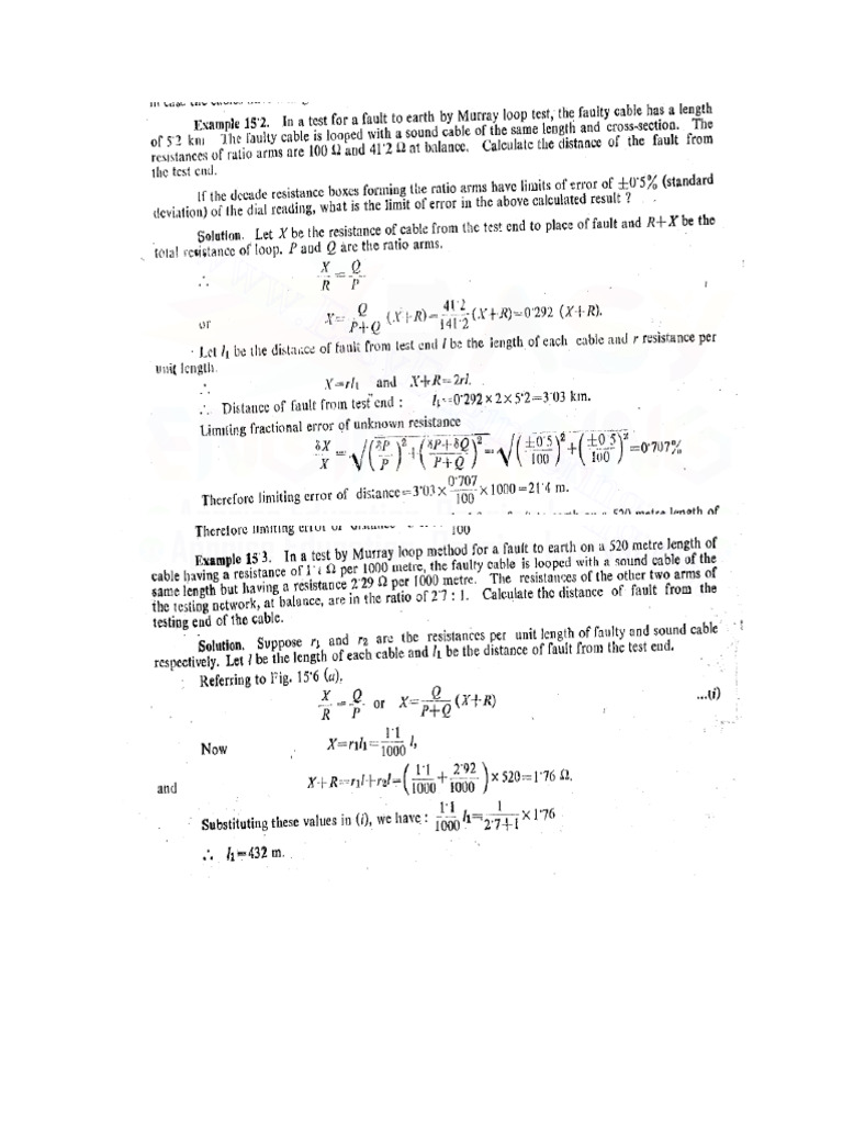 Cable Fault Math | PDF