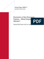 Economic or Non-Economic Factors - What Empowers Women?: Working Paper 2008:11