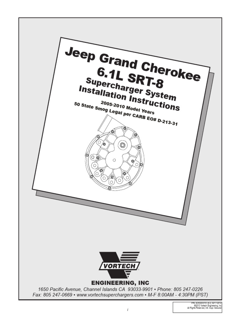 SRT8 - Vortech Manual | PDF | Fuel Injection | Icon (Computing)