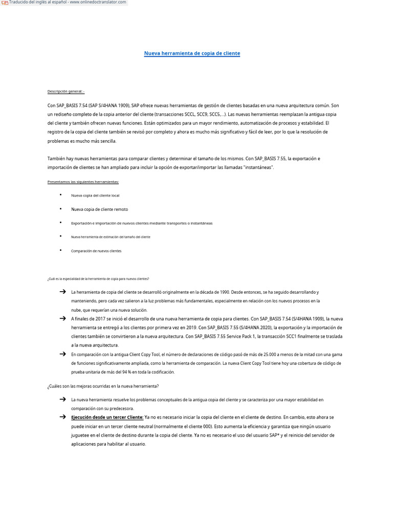 Sap basis sap new client copy tool concept en es pdf bases de