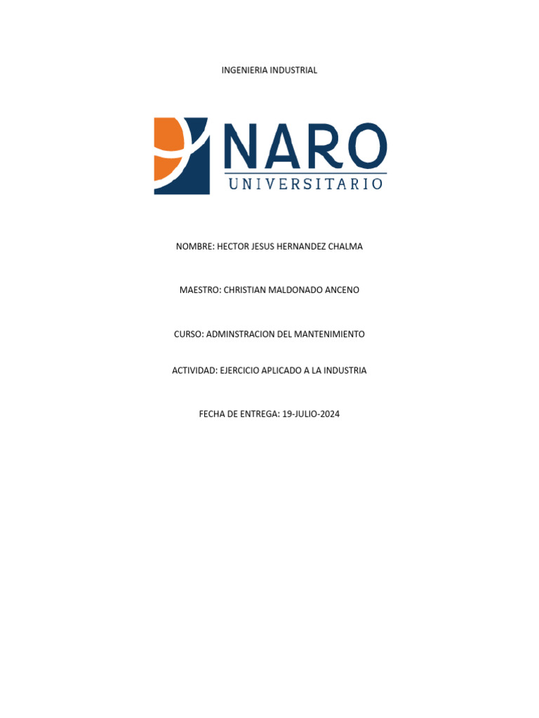 Ejercicio para aplicar en la industria pdf business ingenier a