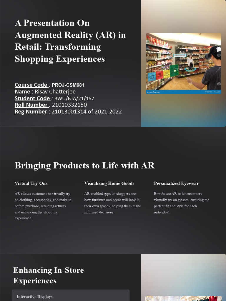 Augmented Reality AR in Retail Transforming Shopping Experiences | PDF ...