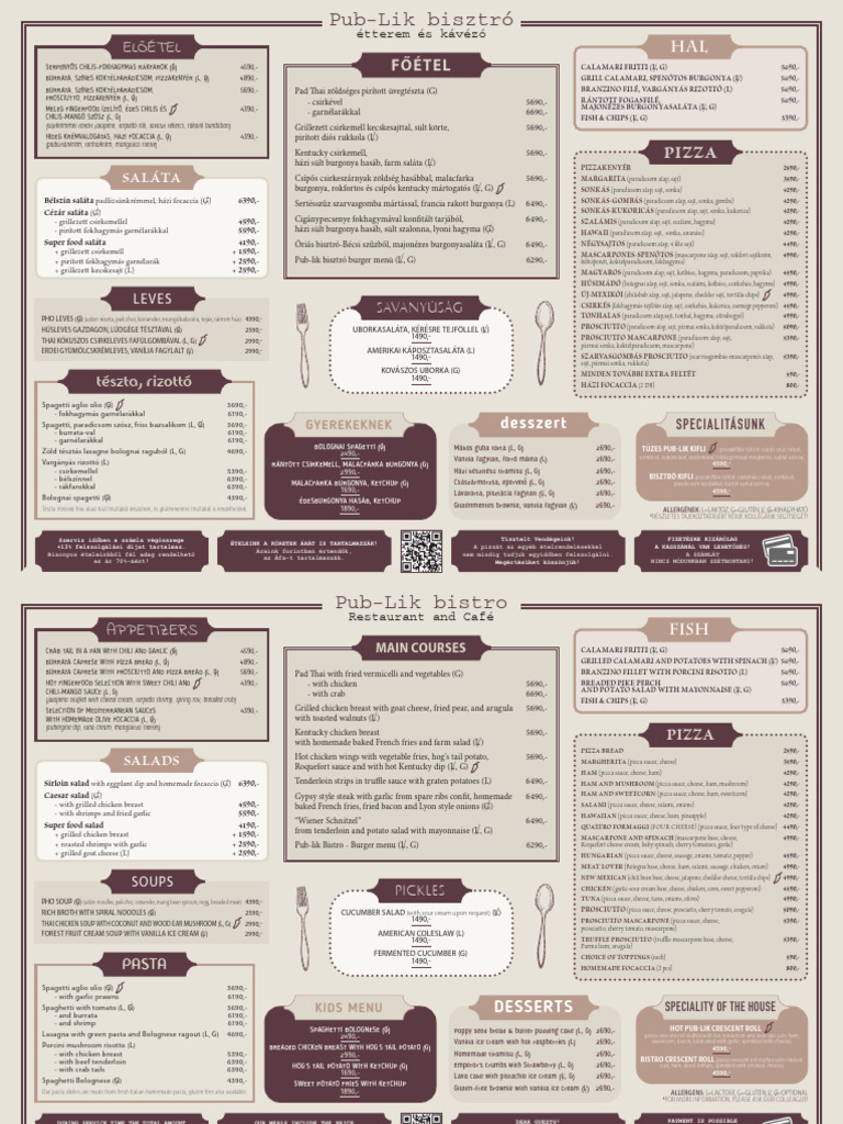 Etlap Menu 2024 | PDF