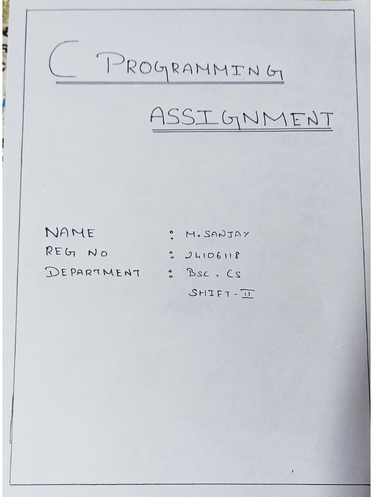 C Programming Assignment | PDF