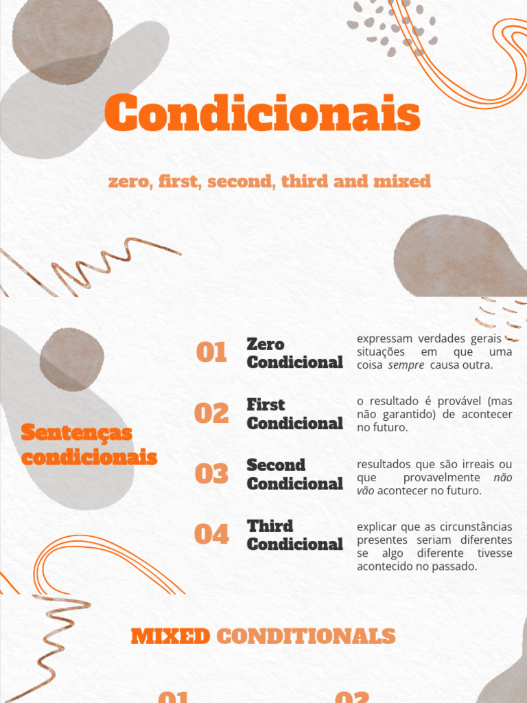 Condicionais: Tipos e Exemplos | PDF | Linguistics | Grammar