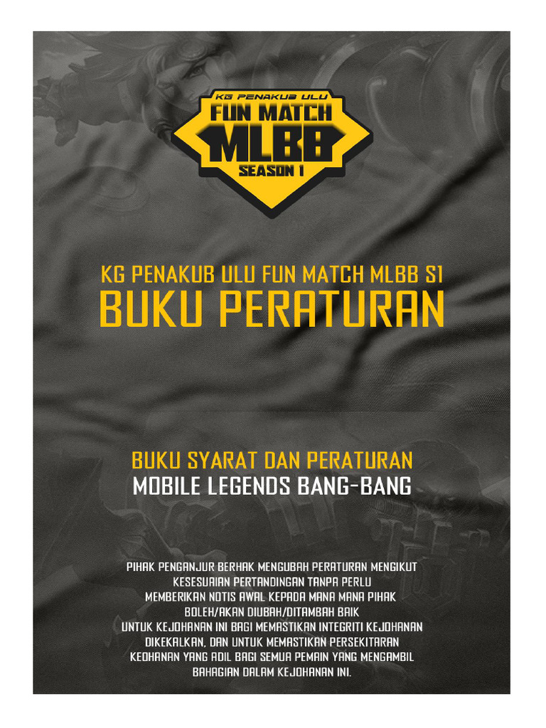 Buku Peraturan MLBB Fun Match KG Penakub Ulu | PDF | Olahraga & Rekreasi
