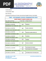 Date Sheet Cbse Board Exam - Grade X