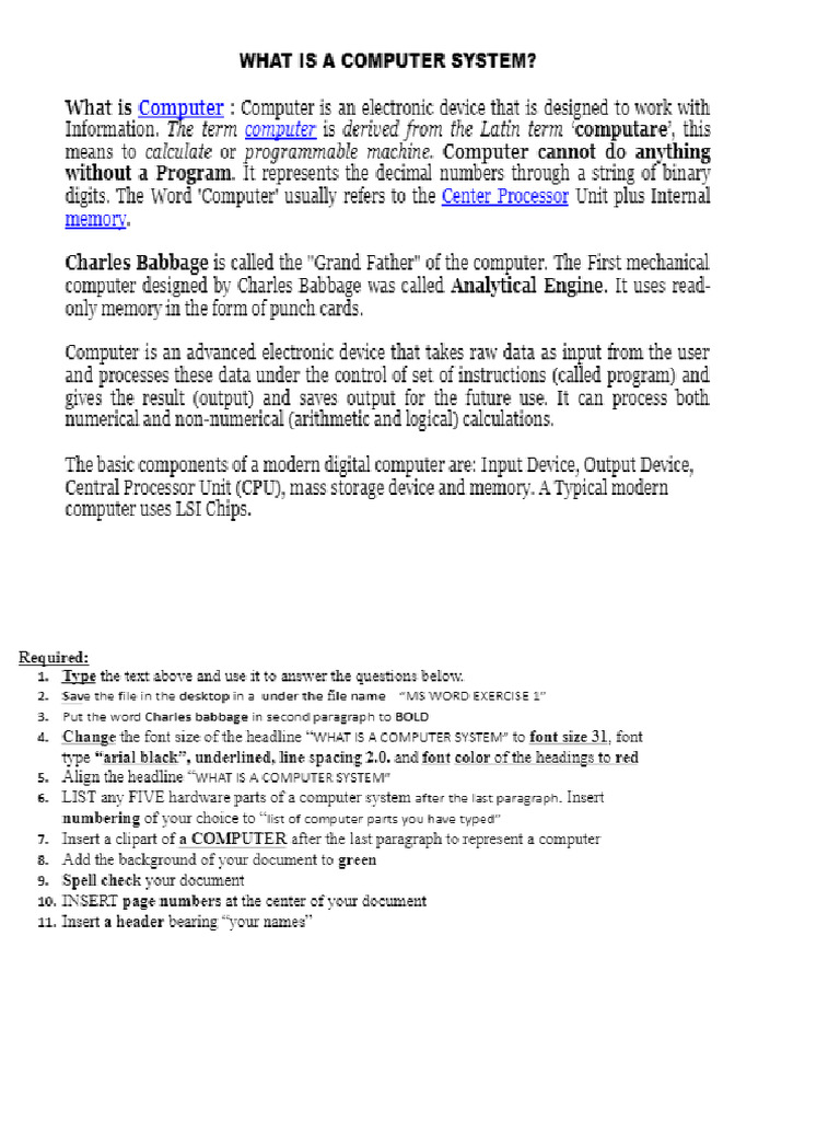 Word Processing Test | PDF
