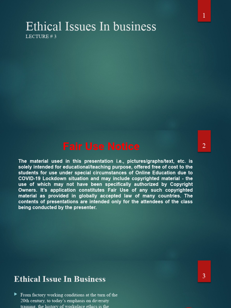 3 Ethical Issues in Business | PDF | Employment | Occupational Safety ...