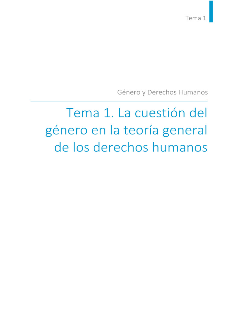 Género y Derechos Humanos: Igualdad | PDF | Estudios de género | Feminismo