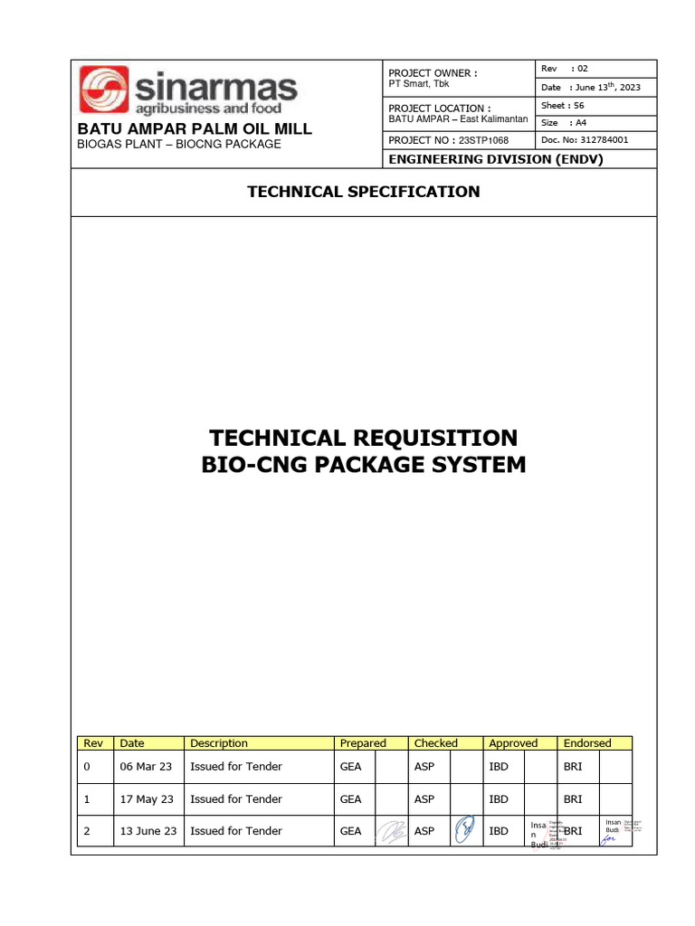 Bio-CNG Package System Requisition | PDF | Specification (Technical ...