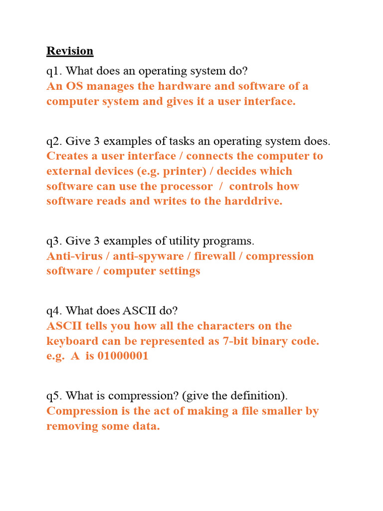 Class 7 Computer Revision Guide | PDF | Computer Data Storage | Input ...