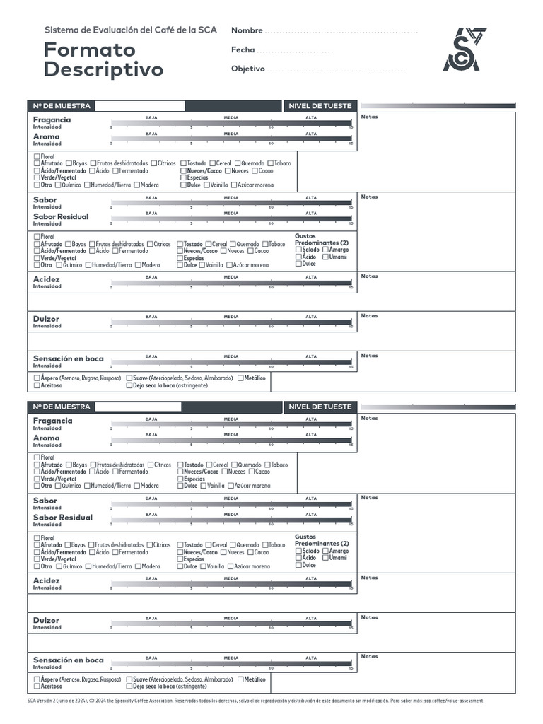 SCA+CVA+Forms+ +spanish+ +06.24+ (Secured) | PDF | Gusto | Nuez