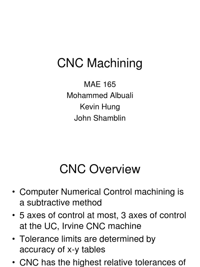 CNC Machining Process Overview | PDF | Teaching Methods & Materials ...