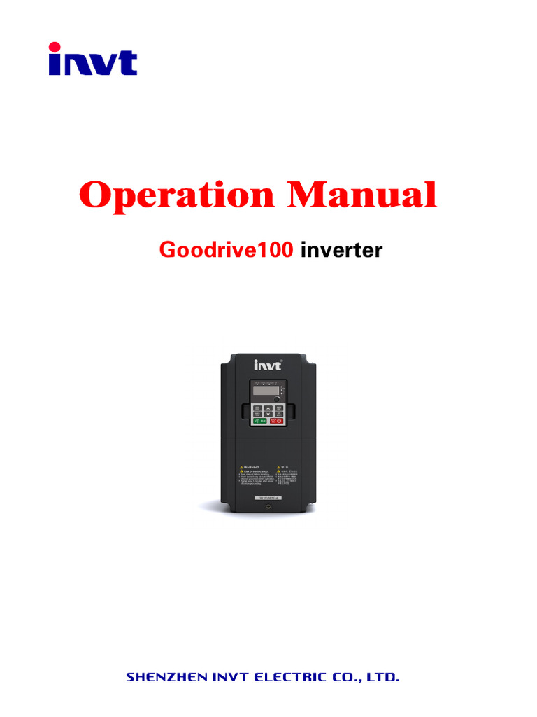 INVT GD100 Inverter User Manual | PDF | Power Inverter | Power Supply