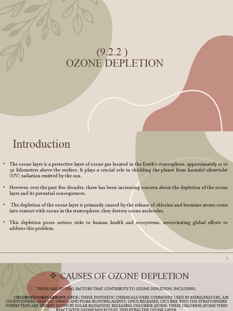 Eco Presentation Pdf Ozone Depletion Chlorofluorocarbon